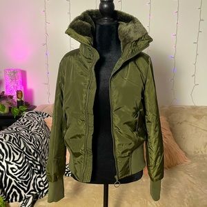 Olive bomber jacket